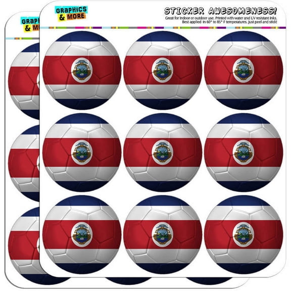 Costa Rica Flag Soccer Ball Futbol Football 18 2" Planner Calendar Scrapbooking Crafting Stickers