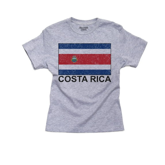 Costa Rica Flag - Special Vintage Edition Boy's Cotton Youth Grey T-Shirt
