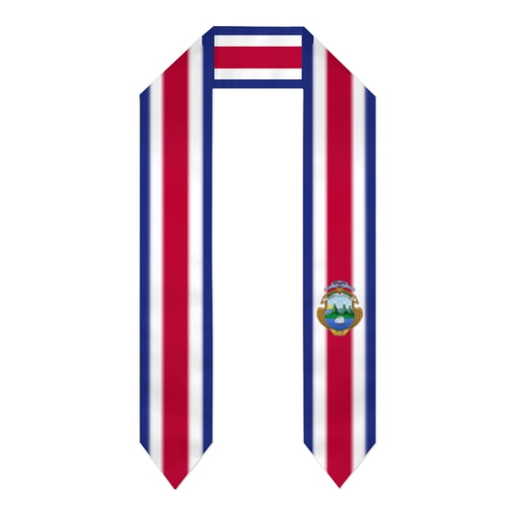 Costa Rica Flag Thick Graduation Sash Stole Scarf Double Sided Honor Stole For Graduation Students Class Of 2024