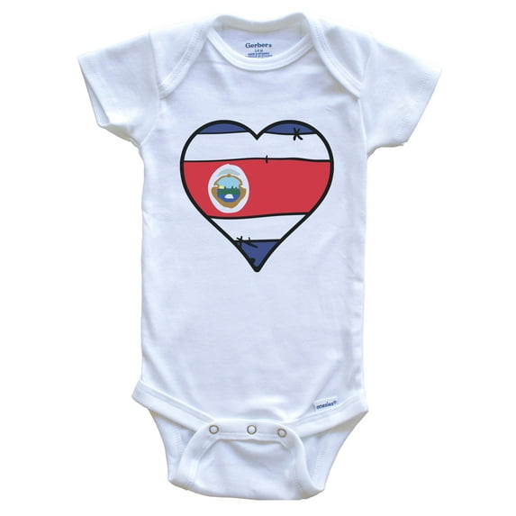 Costa Rica Heart Costa Rican Flag Baby Bodysuit