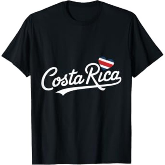 Costa Rica Heart Vacation Tropical Pura Vida Costa Rica Flag T-Shirt