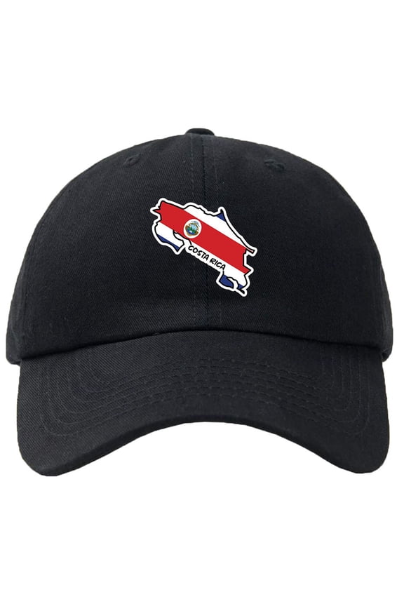 Costa Rica Map Flag Baseball Cap Hat Hook & Loop Closure - Personalize it!