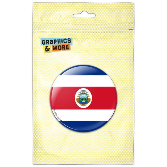 Costa Rica National Country Flag Pinback Button Pin Badge