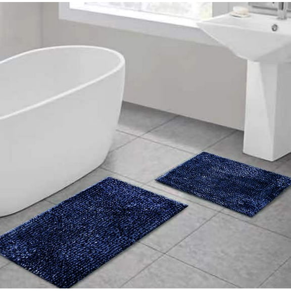 Costa Rica Navy Soft Chenille Luxurious 2PC. Set by Catalina Home