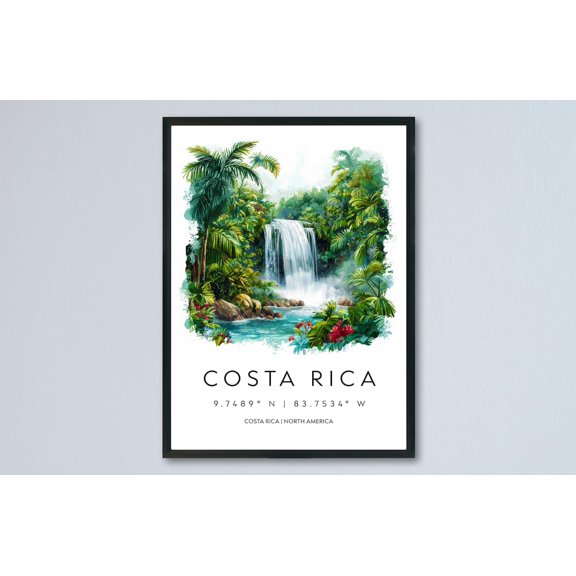 Costa Rica Painterly Travel Landscape Wall Decor Unframed Paper Print