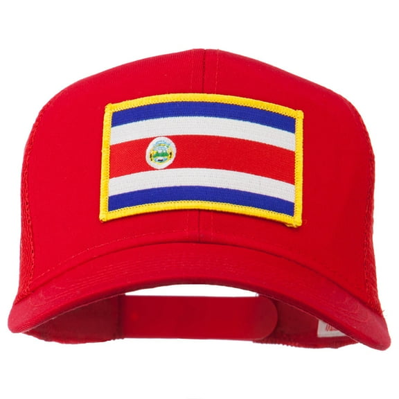 Costa Rica Patched Mesh Cap - Red OSFM