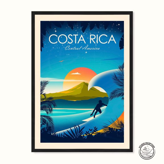 Costa Rica Print Costa Rica Costa Rica Art Costa Rica Surfing Art Print Travel Print Travel Wall Art