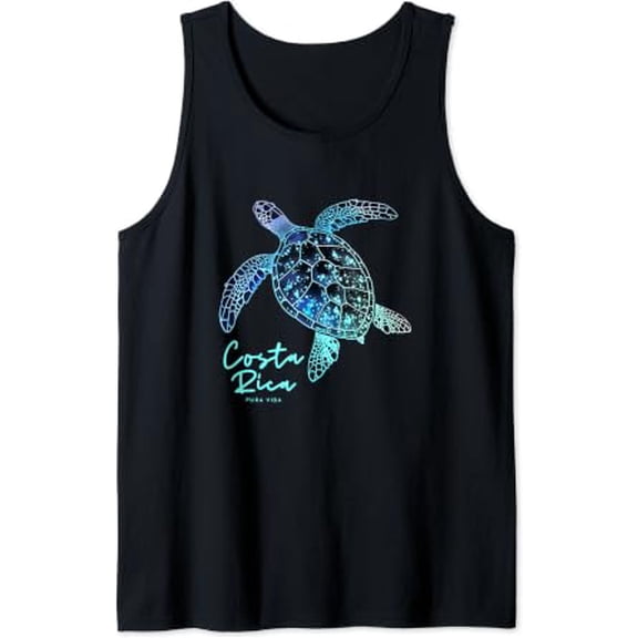 Costa Rica Pura Vida Vintage Travel Souvenir Sea Turtle Tank Top Size S-3XL