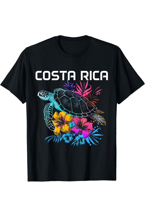 Costa Rica Sea Turtle Flowers Scuba Diving Surfer Souvenir T-Shirt Unisex T-Shirt