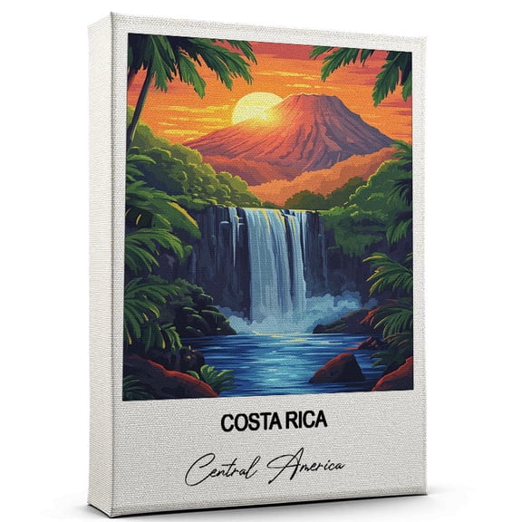 Costa Rica Travel Poster Canvas Central America Canvas Unique Gift Idea for Home, Office, or Living Space