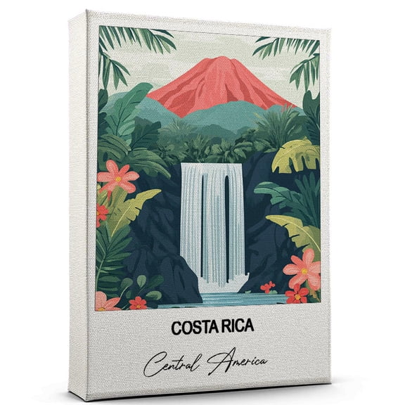 Costa Rica Travel Poster Canvas Central America Canvas Unique Gift Idea for Home, Office, or Living Space