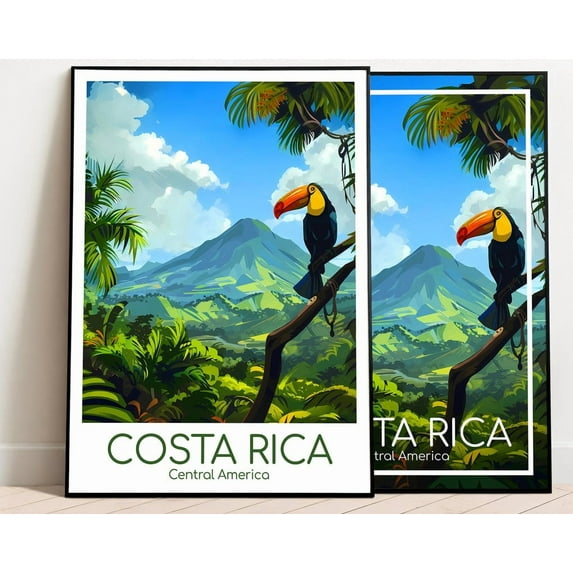 Costa Rica Travel Poster Costa Rica Poster Wall Art Central America Vintage Poster Costa Rica Travel Poster Costa Rica Print Travel Print ,Decor For Living Room Bedroom, 8x12 UNFRAMED