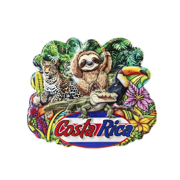 Costa Rica Wildlife 3D Fridge Magnet Souvenir Gift,Resin Handmade Costa Rica Refrigerator Magnet Home Decoration Collection