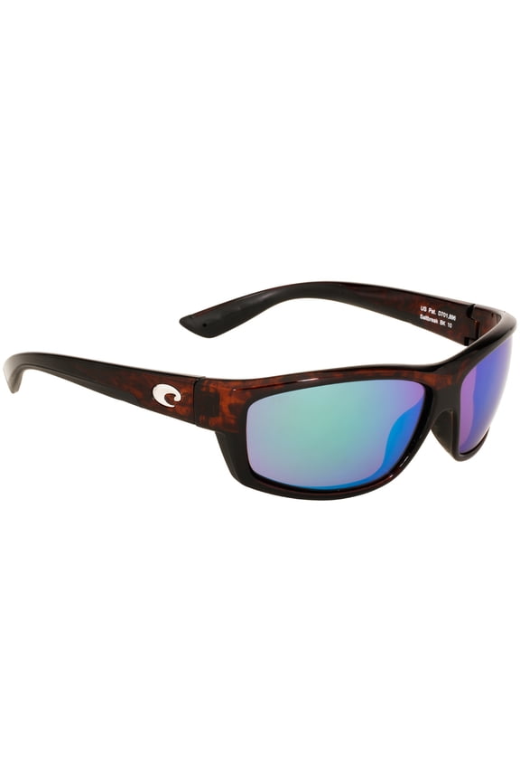 Saltbreak Tortoise Plastic Frame Green Mirror Lens Men's Sunglasses BK10OGMGLP