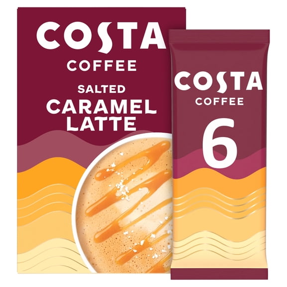 Costa Salted Caramel Latte Coffee 6X17g, Imported from Britain