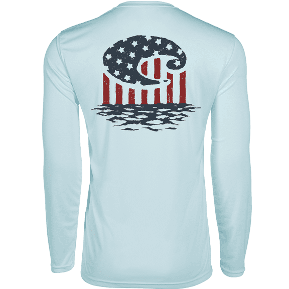 Costa Tech Freedom Costa Long Sleeve Artic Blue, Medium T-Shirt