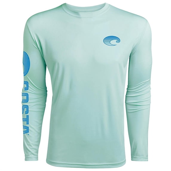 Costa Technical Crew Sleeve Tees Mint, 2XLarge Long Sleeve Shirt