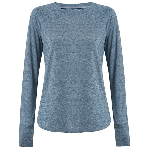 Costa Venture Performance Women's Sleeve T-Shirt Navy Blue Heather, Small Long Sleeve Shirt
