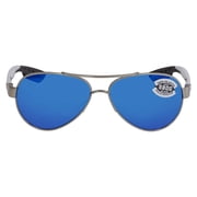 Costa Del Mar Polarized Sunglasses Womens - Loreto Aviator Designer Sunglasses for Women with 100% UV Protection - Size 56 - Palladium/Blue Mirror 580G