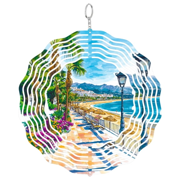 Costa del Sol Spain 3D Wind Spinner Stainless Steel Kinetic Art Garden Decor Malaga Andalucia Travel Gift