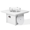 thumbnail image 1 of CostaElm 42'' Outdoor Fire Pit Table, 55,000 BTU Heat Output Gas Propane Fire Pit Table with Glass Wind Guards & Removable Cover Lid, White, 1 of 7