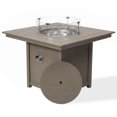 thumbnail image 1 of CostaElm 42'' Outdoor Propane Fire Pit Table, 55,000 BTU Heat Output Square Fire Pit Table with Glass Wind Guards & Removable Lid for Outside Patio, All-Weather HDPE Material, Weathered Wood, 1 of 7