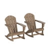 CostaElm Outdoor Patio Rocking Adirondack Chair Set of 2, All Weather Plastic HDPE Adirondack Chairs, Weathered Wood