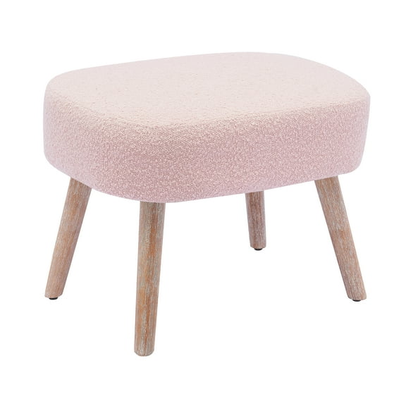 Costaelm 21" Wide Square Upholstered Cushion Ottoman Foot Rest, Dusty Peach