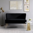 thumbnail image 1 of Costaelm Alaia 46" Wide Upholstered Velvet Love Seat Sofa, Black, 1 of 10