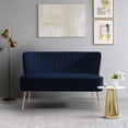 thumbnail image 1 of Costaelm Alaia 46" Wide Upholstered Velvet Love Seat Sofa, Navy Blue, 1 of 10