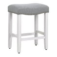 thumbnail image 1 of Costaelm Bulmon 24" Upholstered Bar Stool with Nail Head Trim, White/Gray, 1 of 6