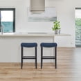 thumbnail image 1 of Costaelm Bulmon 29" Upholstered Bar Stool with Nail Head Trim, Black/Navy Blue, 1 of 8