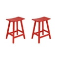 thumbnail image 1 of Costaelm Costaelm 24" Poly Plastic Outdoor Patio Counter Stool (Set of 2), Red, Red, 1 of 7