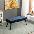 thumbnail image 1 of Costaelm Hank Tufted Velvet Upholstered Bench, Velvet Navy Blue, 1 of 7
