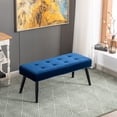 thumbnail image 1 of Costaelm Hank Tufted Velvet Upholstered Bench, Velvet Royal Blue, 1 of 7