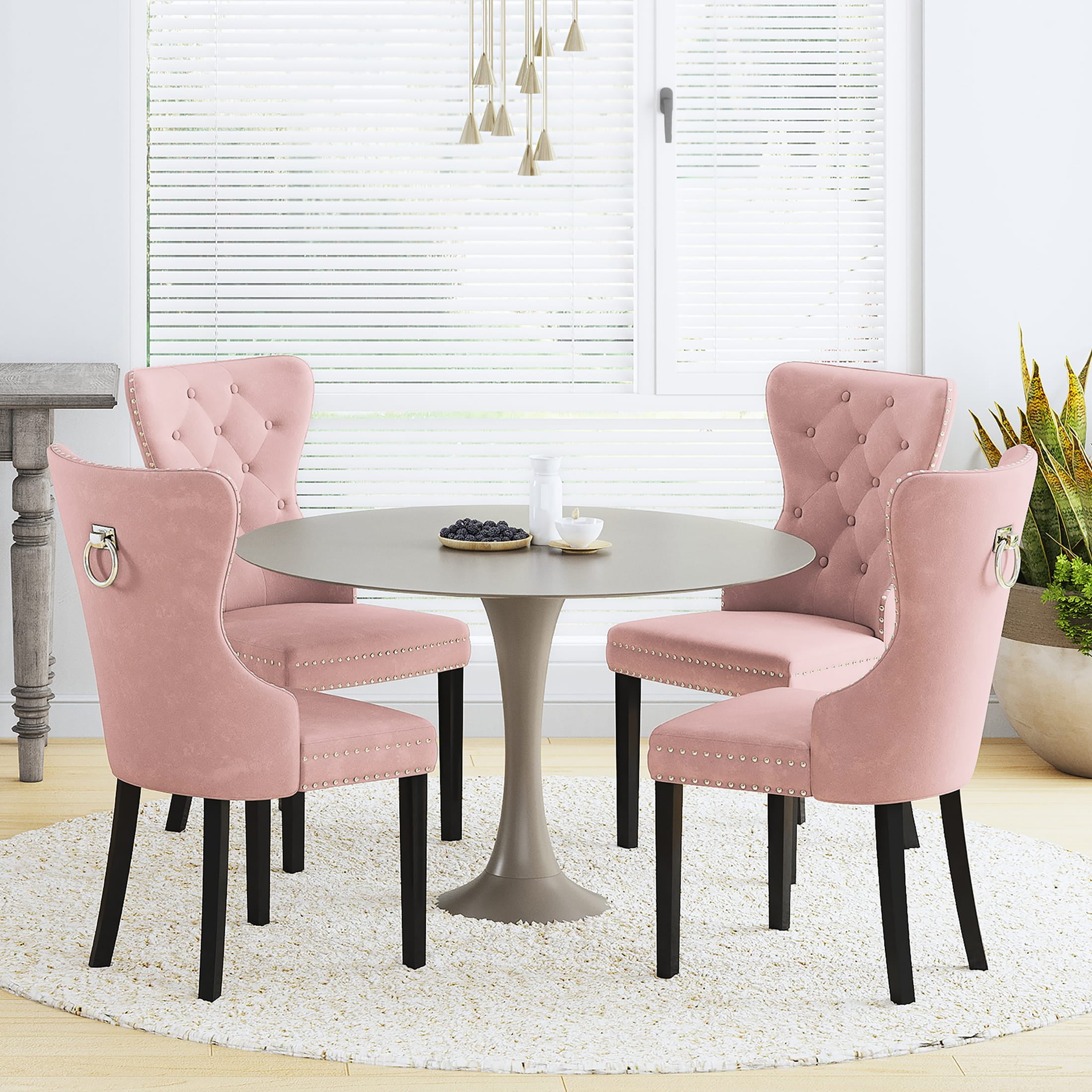 Costaelm Hank Tufted Velvet Upholstered Dining Side Chair (Set of