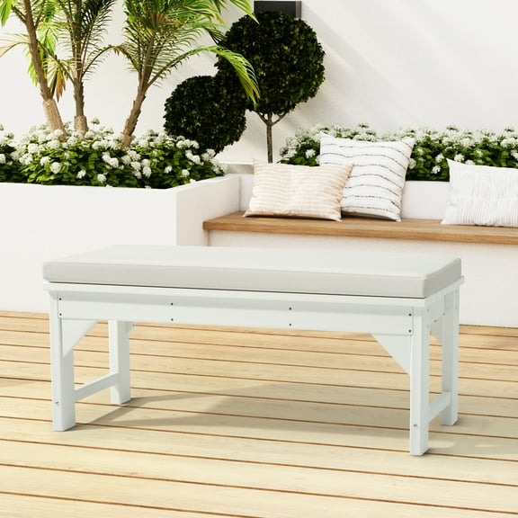 Costaelm Harmony Outdoor Patio Bench Seat Cushion, 48 x 18, White