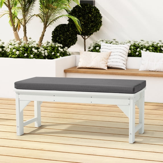 FADINGFREE Outdoor Patio Bench Seat Cushion, 54" x 18", Grey