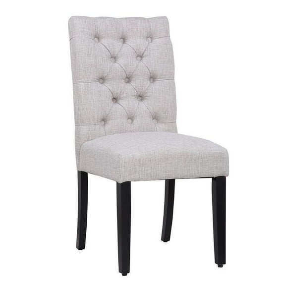Costaelm Jameson Fabric Tufted Dining Side Chair in Light Gray