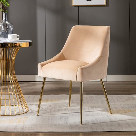 Marilyn Velvet Upholstered Accent Chair with Gold Metal Legs