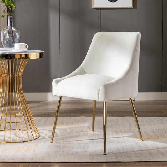Marilyn Velvet Upholstered Accent Chair with Gold Metal Legs