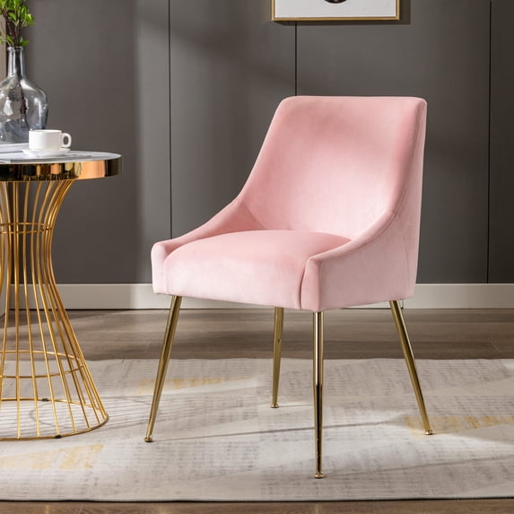 Costaelm Makala Velvet Accent Chair Mid Century Upholstered, Pink
