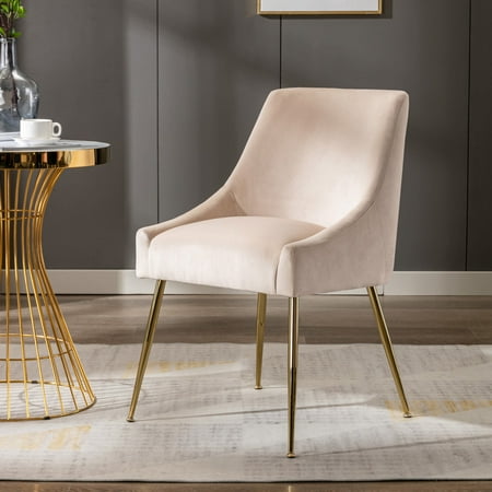 Costaelm Makala Velvet Accent Chair Mid Century Upholstered, Tan
