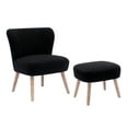 thumbnail image 1 of Costaelm Mid-Century Boucle Accent Chair with Ottoman Foot Stool Set, Black, 1 of 5