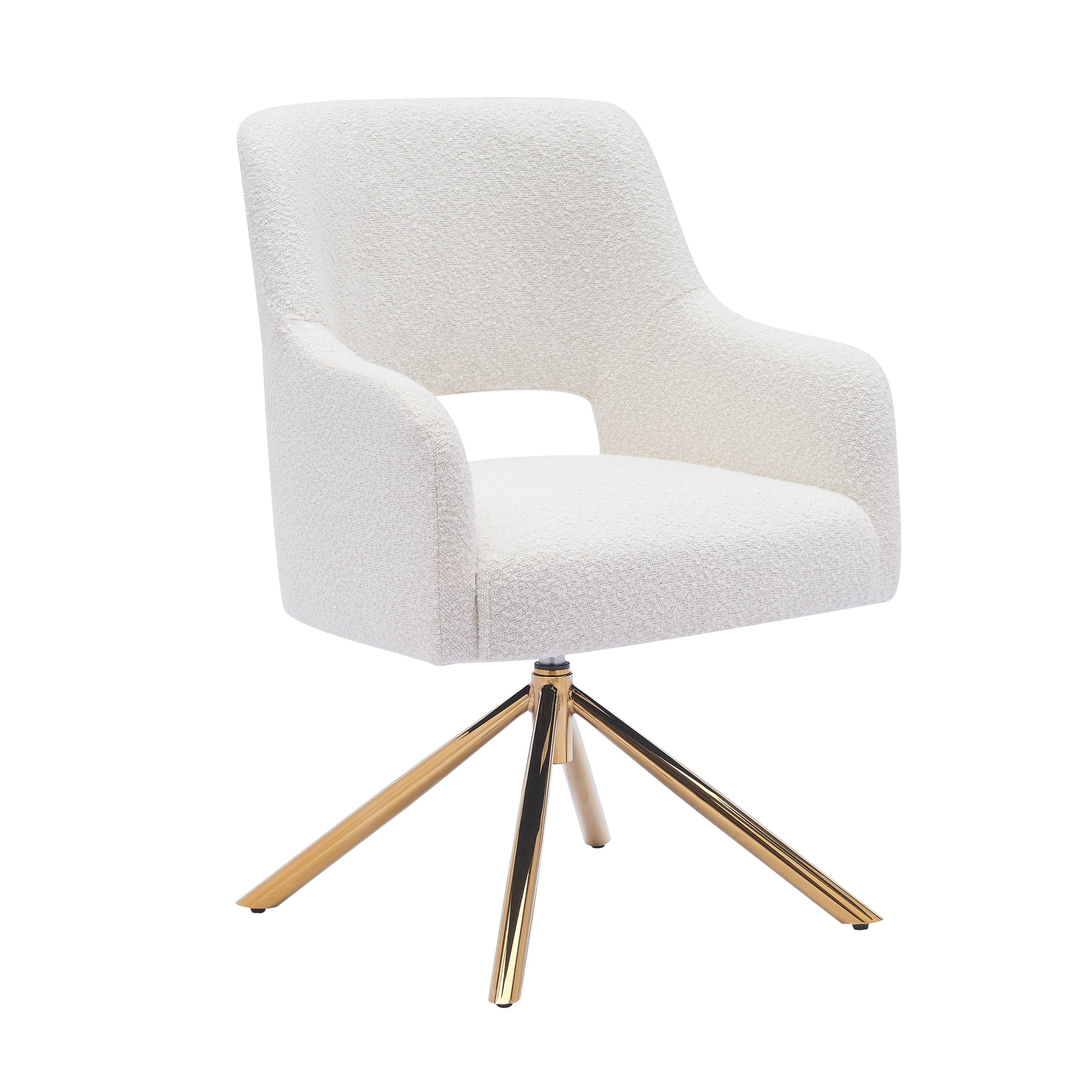 Costaelm Mid-Century Modern Large Boucle Accent Arm Chair, Cream ...