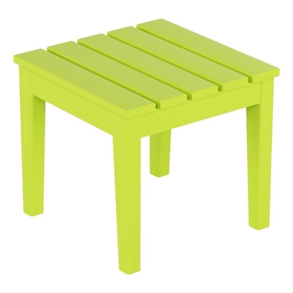 SERWALL Outdoor Folding Side Table, HDPE All Weather Adirondack Patio End Table, Simple Assembly, Lime