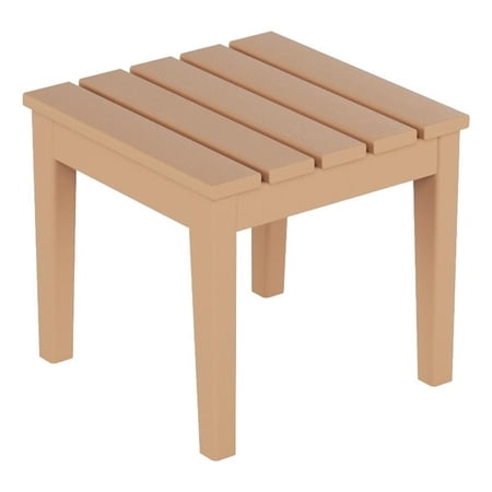 Costaelm Palms Modern Adirondack Square Outdoor Side Table, Teak