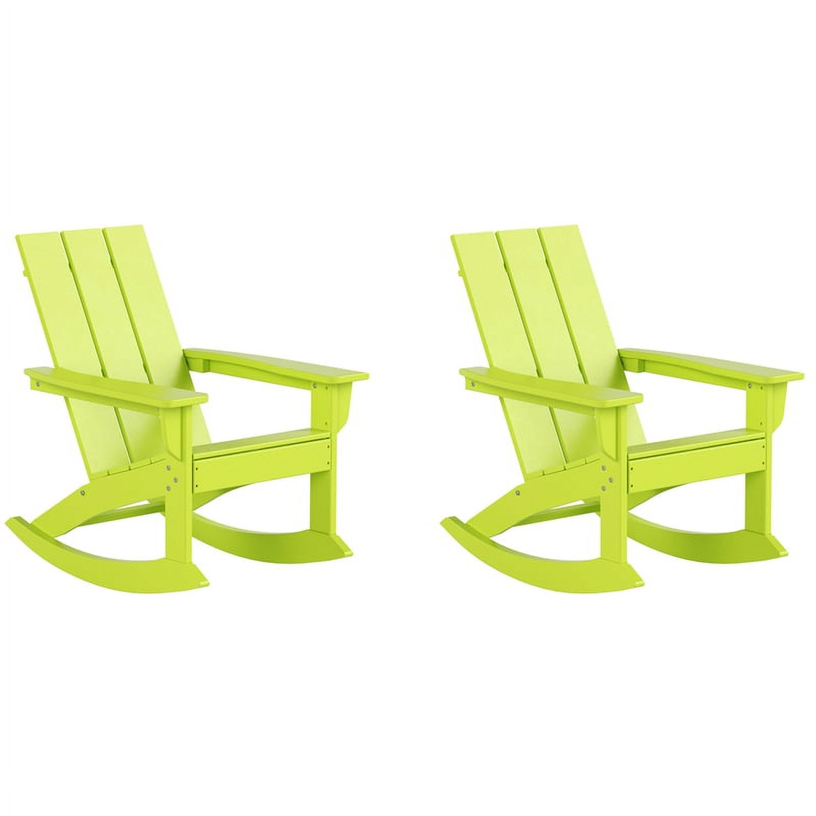 Costaelm Palms Outdoor HDPE Plastic Adirondack Rocking Chair (Set of 2), Lime - image 1 of 8
