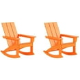 thumbnail image 1 of Costaelm Palms Outdoor HDPE Plastic Adirondack Rocking Chair (Set of 2), Orange, 1 of 7