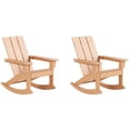 thumbnail image 1 of Costaelm Palms Outdoor HDPE Plastic Adirondack Rocking Chair (Set of 2), Teak, 1 of 8